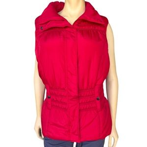 New Directions Red Zipper Snap Front Closure Women’s Puffer Jacket
